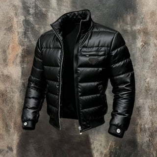 Doudoune matelassée effet cuir Victor pour homme, noire