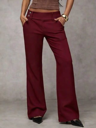 Pantalon large Odile, coloris bordeaux