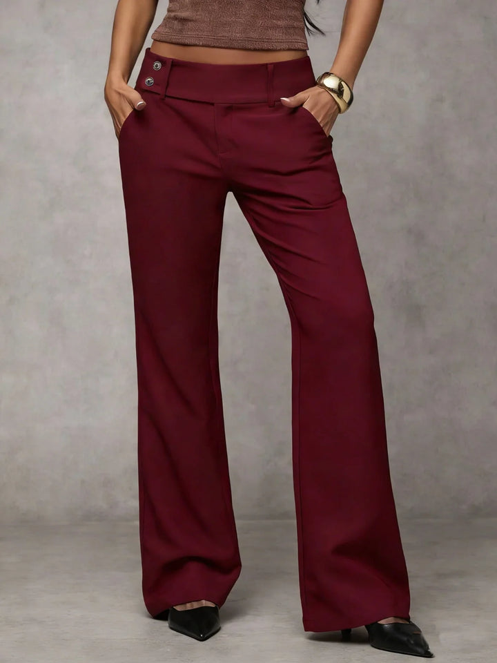 Pantalon large Odile, coloris bordeaux