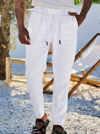 Clément™ | Pantalon large en lin avec cordon