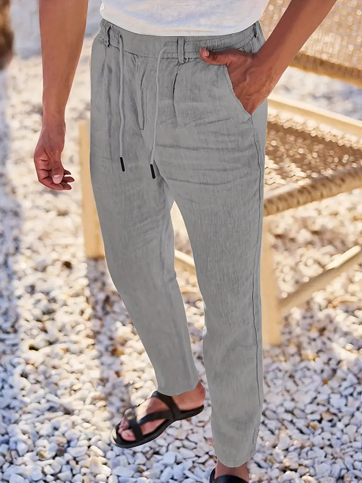 Clément™ | Pantalon large en lin avec cordon