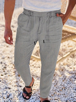 Clément™ | Pantalon large en lin avec cordon
