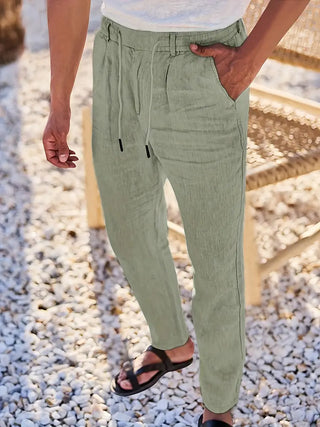 Clément™ | Pantalon large en lin avec cordon
