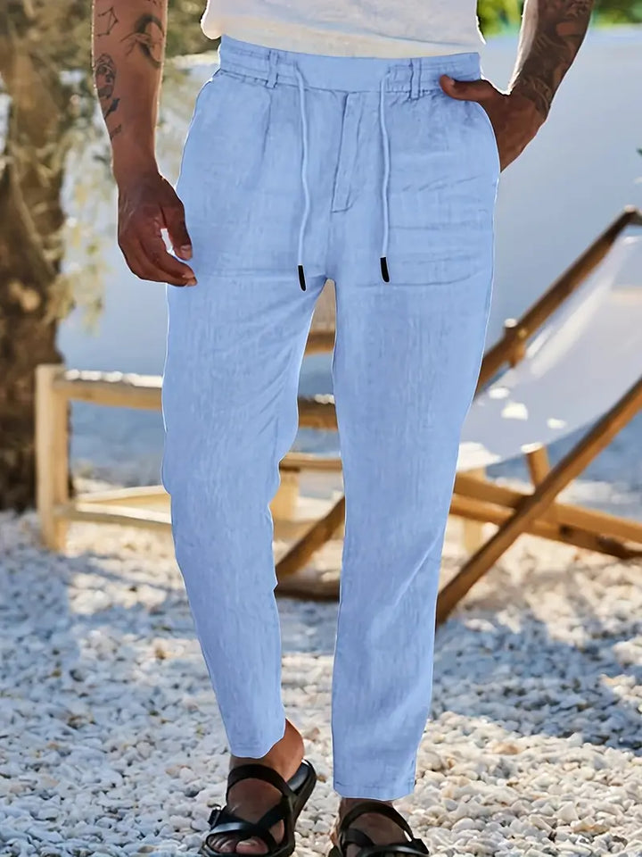 Clément™ | Pantalon large en lin avec cordon