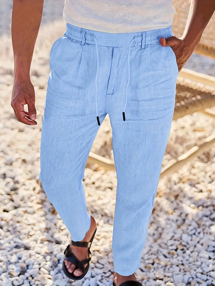 Clément™ | Pantalon large en lin avec cordon