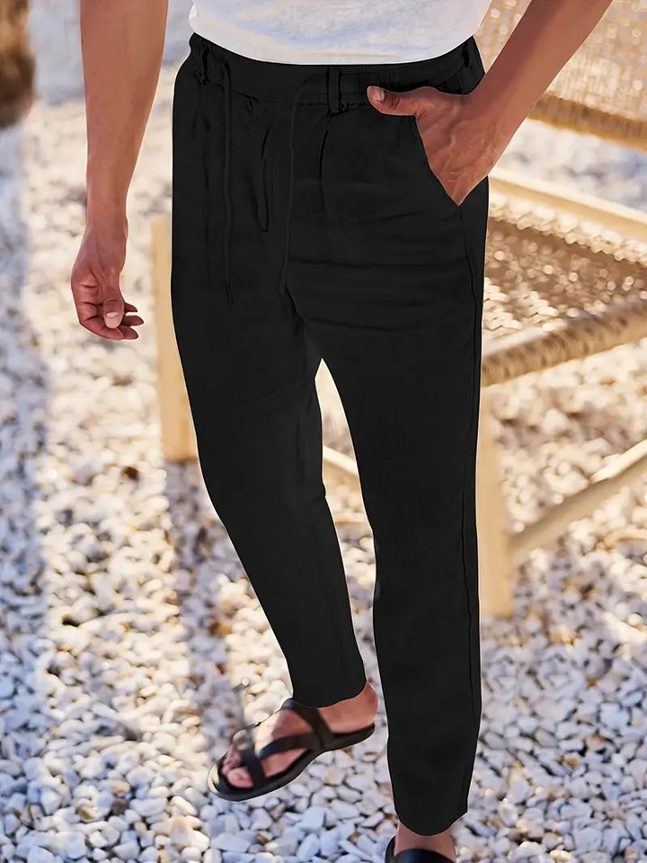 Clément™ | Pantalon large en lin avec cordon