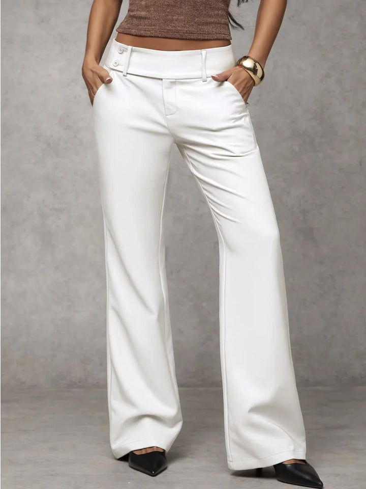 Pantalon large Odile, coloris blanc