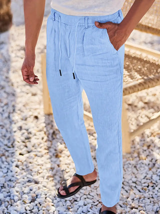 Clément™ | Pantalon large en lin avec cordon