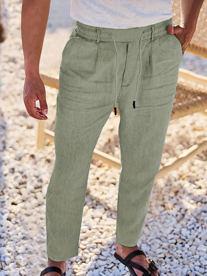 Clément™ | Pantalon large en lin avec cordon