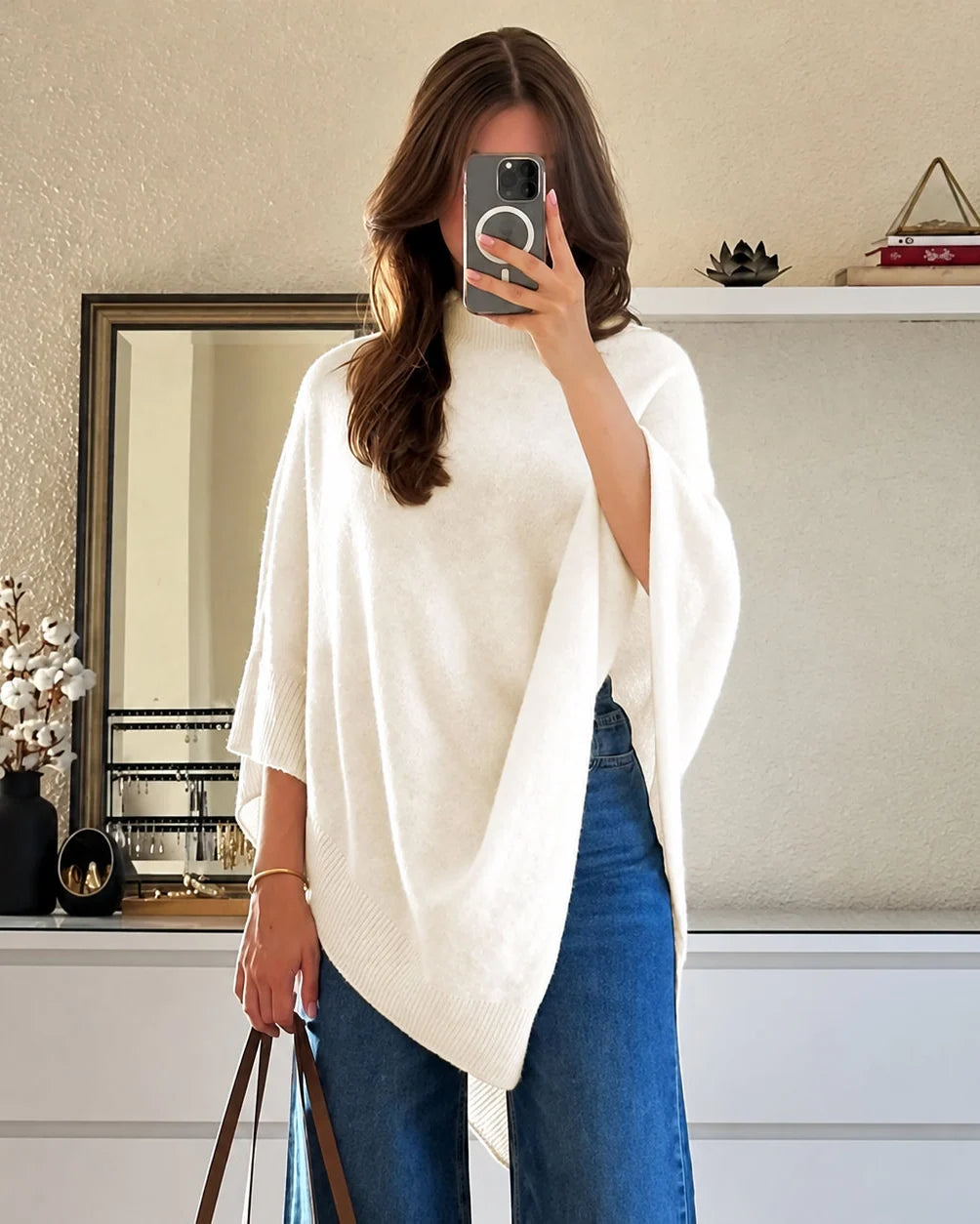 Céleste™ poncho asymétrique en maille fine