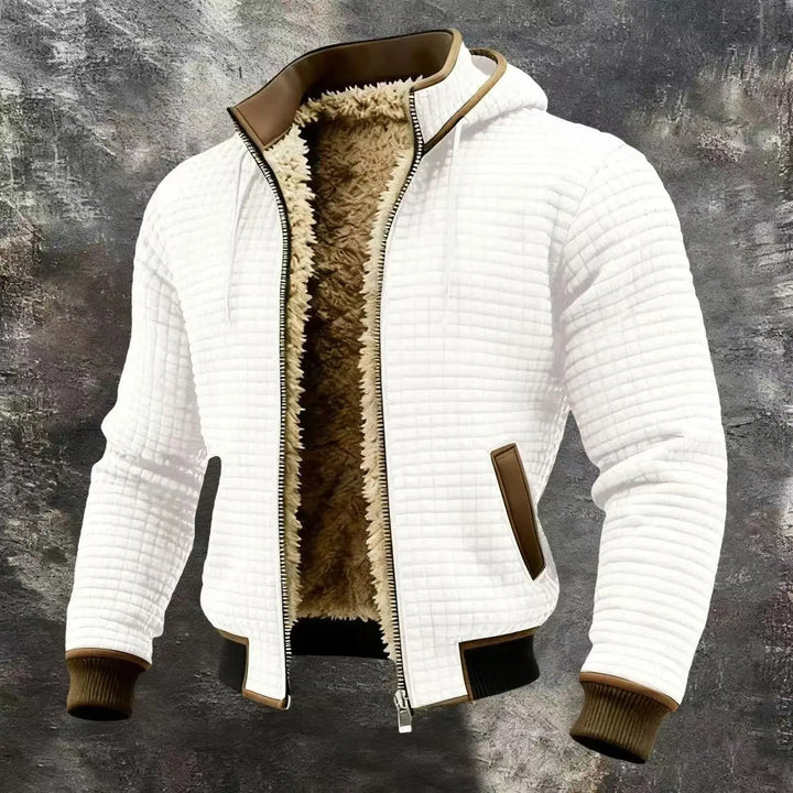 Lukas™ | Veste bomber en tissu gaufré avec capuche
