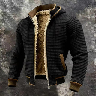 Lukas™ | Veste bomber en tissu gaufré avec capuche