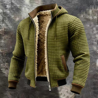 Lukas™ | Veste bomber en tissu gaufré avec capuche