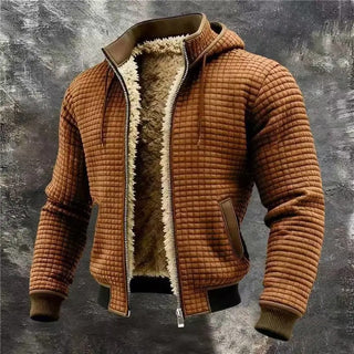 Lukas™ | Veste bomber en tissu gaufré avec capuche